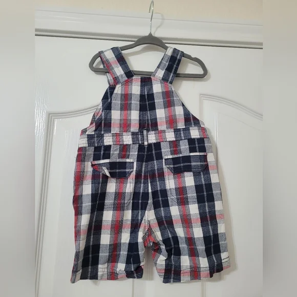 💥3/$24 Mommy&Me Red, White, And Blue Plaid Shortalls - Picture 7 of 7
